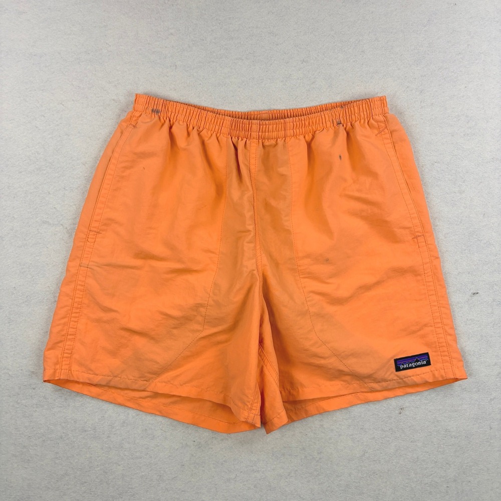 Patagonia Baggies Shorts Mens Small Orange 5 Inch Inseam Mesh Lined